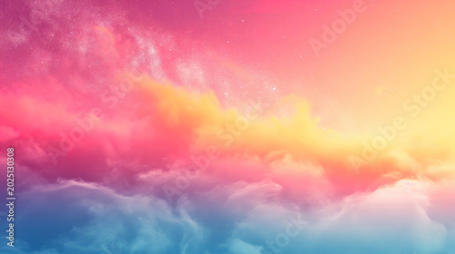 Beautiful Fuzzy Gradient Transition of Pink, Blue, and Yellow Tones