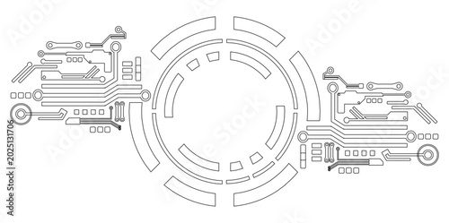 Minimal Outline Futuristic Technology HUD Interface Background