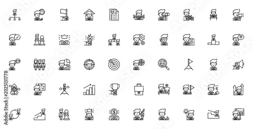 Tableau sur toile Leadership icon set