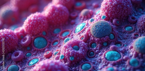 Close-up of pancreatic tissue showing Langerhans islet beta cells, organ, tissue