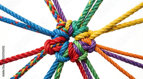 Conceptual business integration and collaborative teamwork representing collective synergy through unified partnership and strategic cohesion for corporate success and professional cooperation.