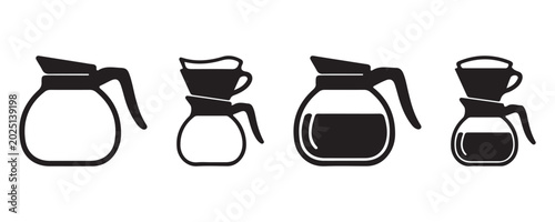 Quadro em tela Coffee pot kettle icon for brewing espresso drink cafe restaurant concept vector