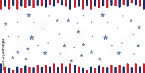 American patriotic stars and stripes pad background, red white blue, USA independence day celebration banner