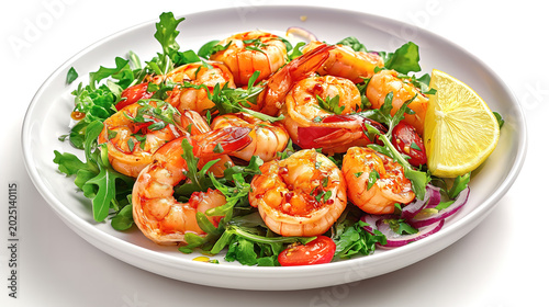 Delicious prawn salad perfect for seafood and culinary presentations