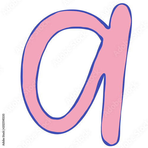 Pastel Doodle Lowercase Letter A Illustration