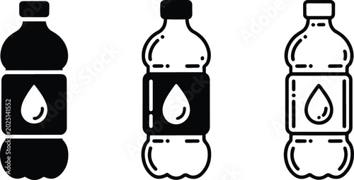 Minimalist Wine Bottle and Elegant Wine Glass Icon Set.