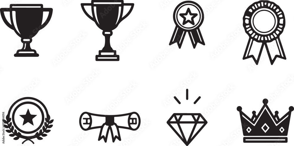 Naklejka premium Colorful geometric icons set vector illustration Vector