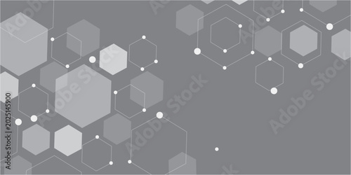 Abstract hexagon white background with shadow .white background Futuristic blue neon honeycombs. Modern technology design. Vector illustration.	