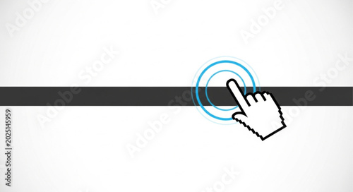 Foto Cursor hand clicking on a slider control interface element.