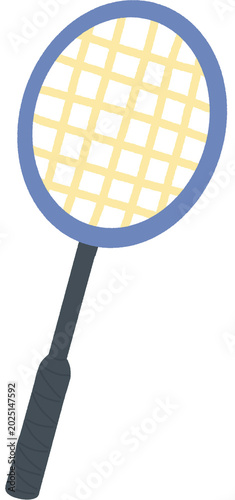 Obraz na plátně Cute cartoon badminton racket single illustration icon