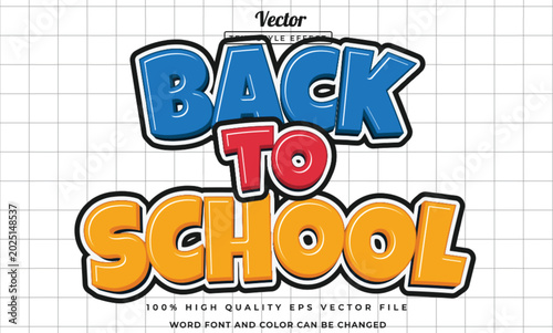 Editable Text Effect Stylish back to school 3d Style