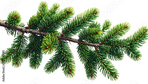 Isolated Evergreen Pine Bra...