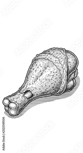 Isolated Fried Chicken Drum...