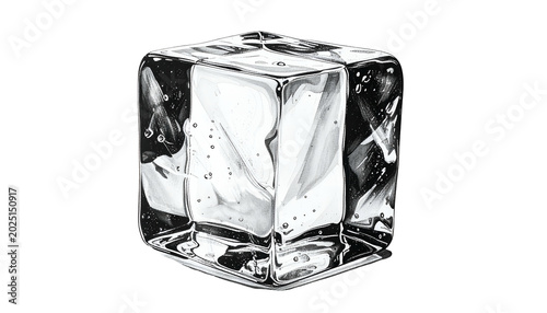 Isolated Ice Cube Illustrat...