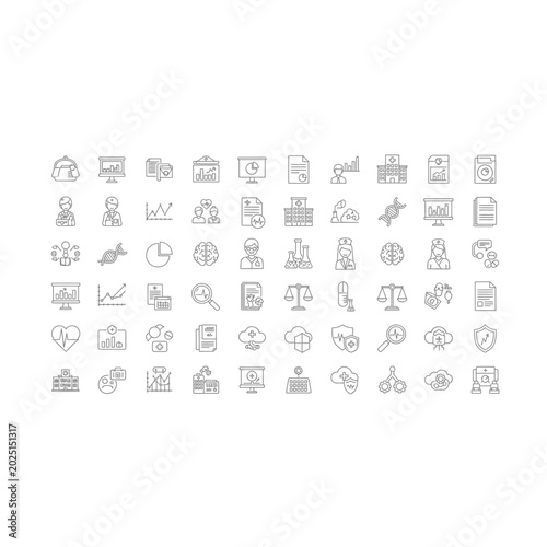 Comprehensive set of business technology and scientific icons with business