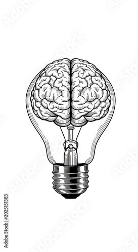 Isolated Light Bulb Brain Idea Transparent PNG Illustration