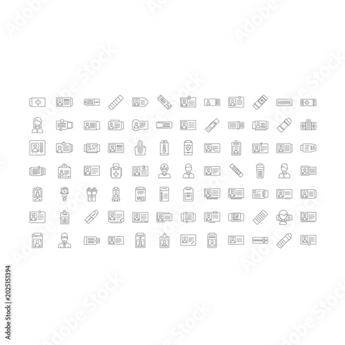 Set of various minimalist linear graphic symbols and icons with minimalist
