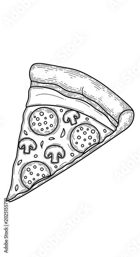 Isolated Slice Pizza Mushro...