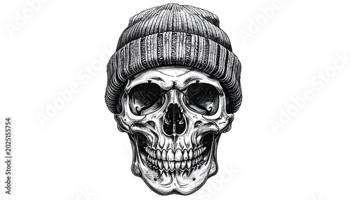 Isolated Skull Wearing Bean...