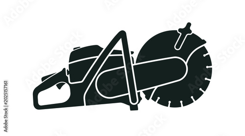 Bild auf Leinwand Circular saw silhouette on a white background