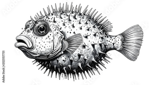 Isolated Vintage Pufferfish...