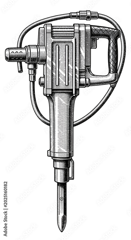 Naklejka premium Jackhammer illustration isolated on transparent background vector graphic