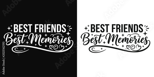 Canvas Print Best friends best memories quote hand lettering design hand lettered memories
