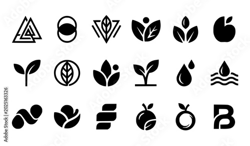 Photos Collection of minimalist plant and leaf logos