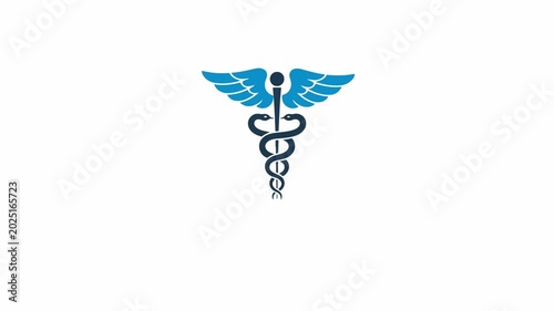 Minimalist Caduceus Medical Symbol Animation