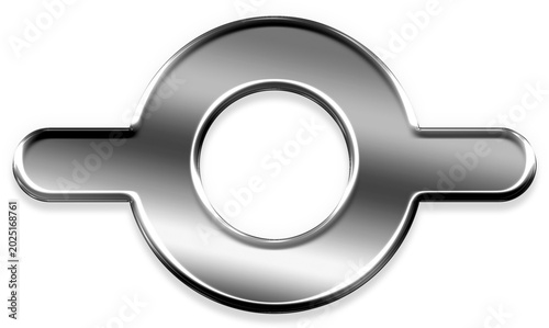 Tableau sur toile Glossy chrome silver git commit metallic 3D icon