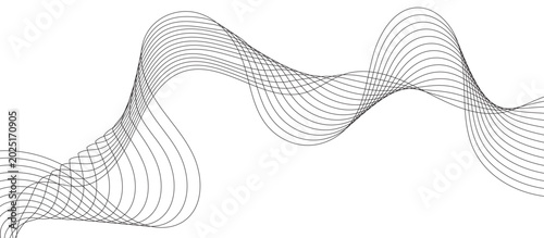 Bild auf Leinwand Futuristic Grey White Wave Stream Texture with Flowing Swoosh Curves and Minimal Modern Abstract Vector Design
