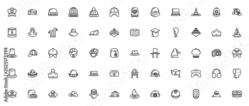 Obraz na plátně Hats icon set