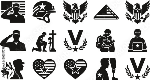 Fotografie Memorial day may 27 usa patriotic icons military remembrance and honor