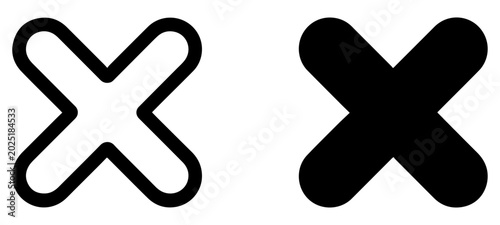 Photos cross cancel delete x icon set