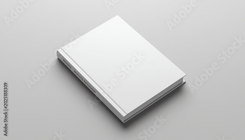 Hard cover book mock up isolated on soft gray background. 3D illustrating