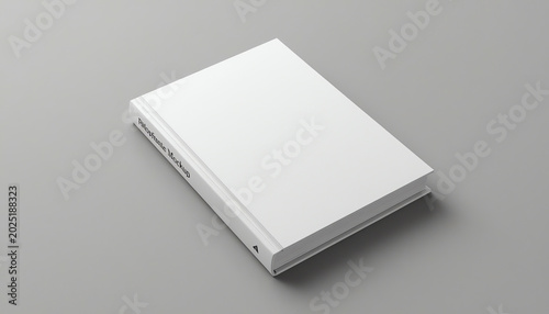 Hard cover book mock up isolated on soft gray background. 3D illustrating
