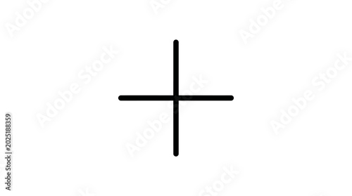Black plus sign symbol on white background for design elements