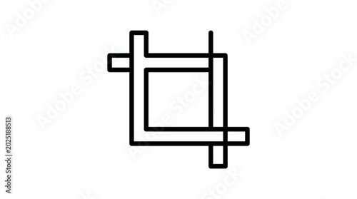 Minimalist crop icon graphic with clean lines on white background