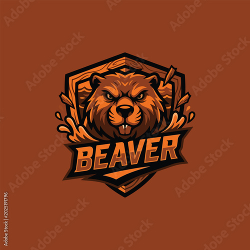 beaver esports mascot logo strong character design