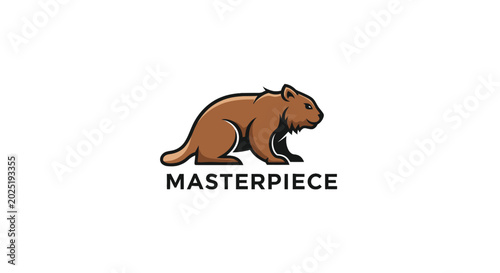 Tableau sur toile Brown bear walking on ground.