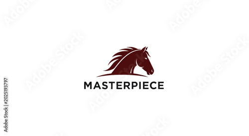 Konstfotografi Brown Horse Head Logo Design.