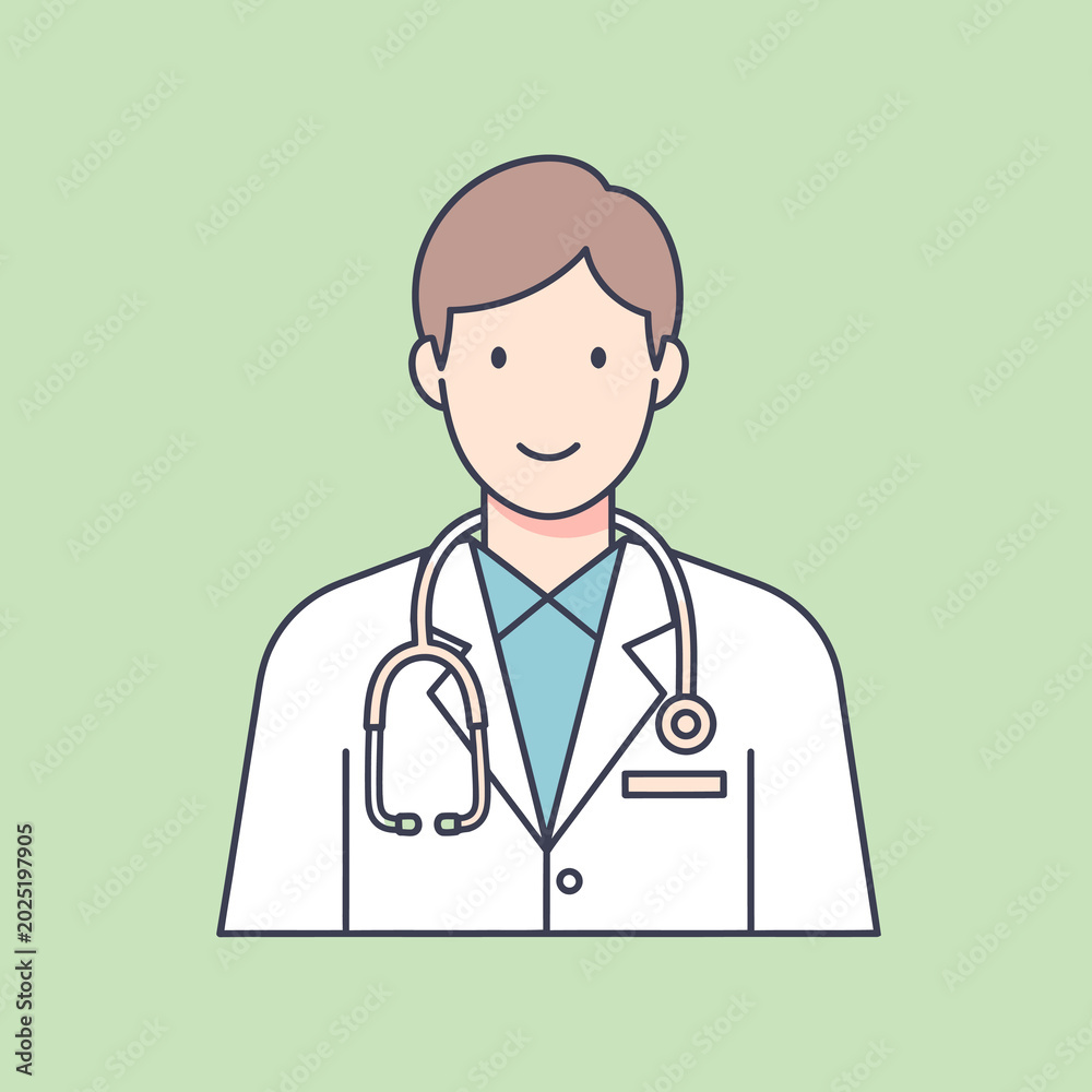 Fototapeta premium Smiling male doctor with stethoscope.