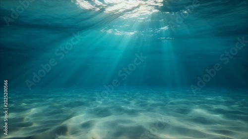 Sunbeams Piercing the Deep Blue Ocean Surface 4K Generative AI