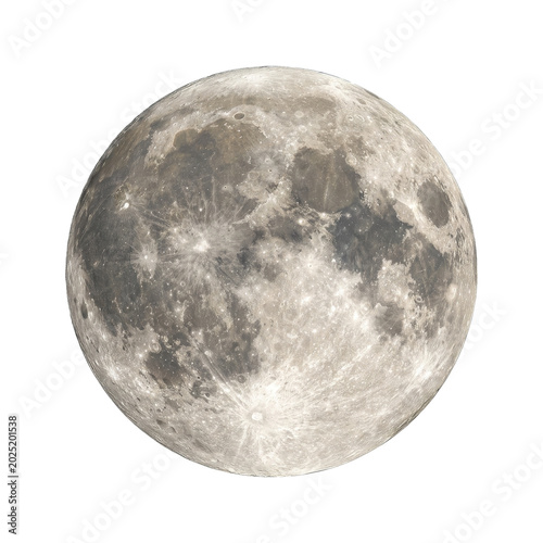 Full moon brightens the night sky over a calm landscape