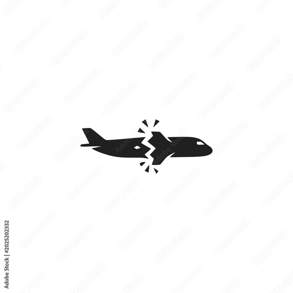 Foto Airplane breaks crashing down in mid air suddenly exploding