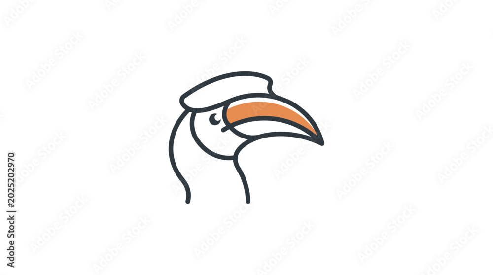Fototapeta premium Stylized Toucan Bird Head Icon Vector Illustration