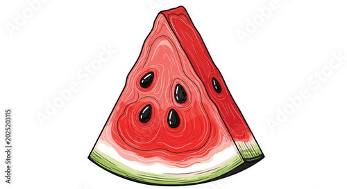 фотографія Juicy slice of ripe watermelon fruit 1.