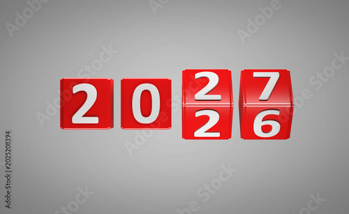 New Year 2027 Creative Design Concept - 3D Rendered Image