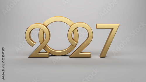 New Year 2027 Creative Design Concept - 3D Rendered Image
