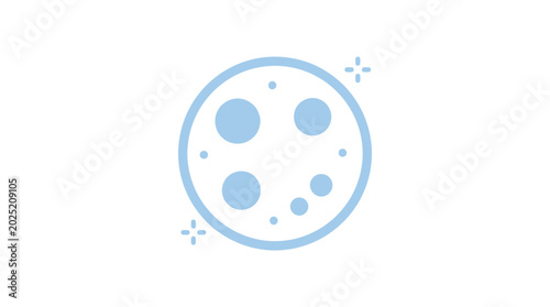 Foto Stylized illustration of celestial body with orbital elements on white